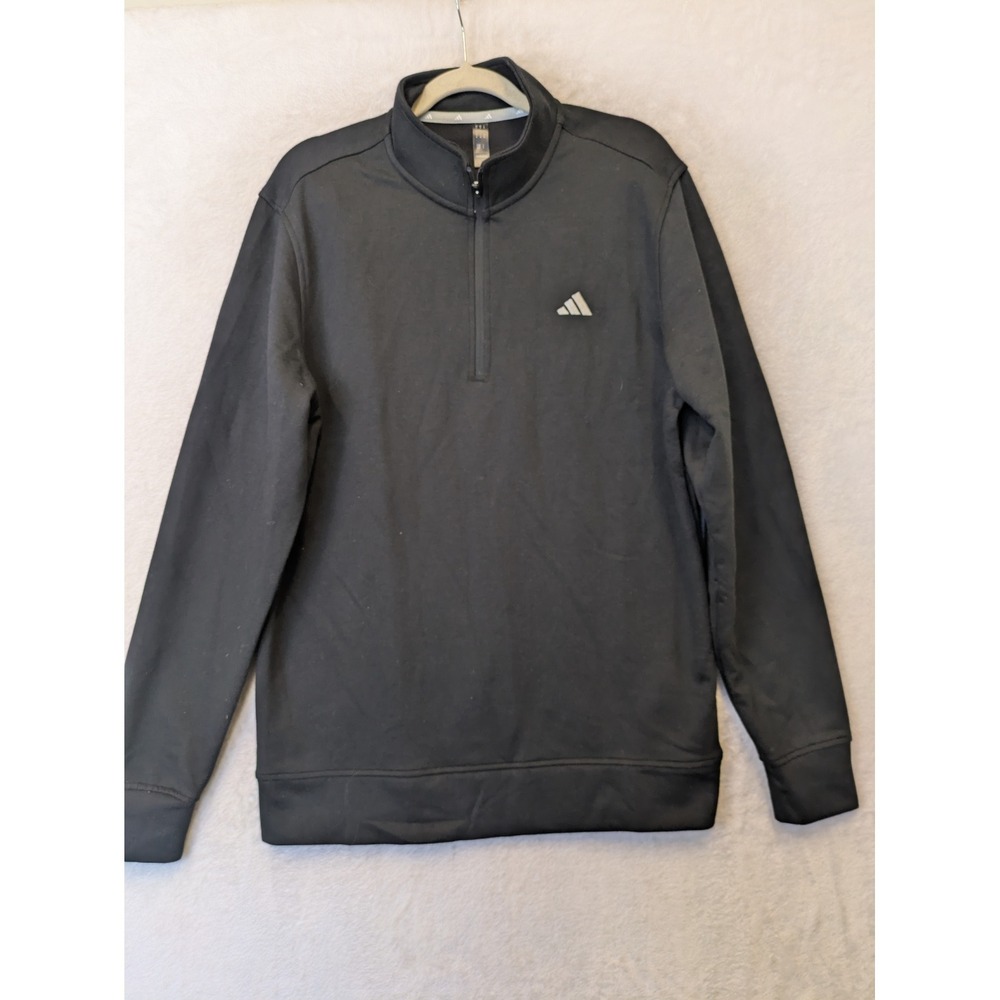 Adidas Men's Size M Pullover Sweatshirt Black Mock Neck 1/4 Zip